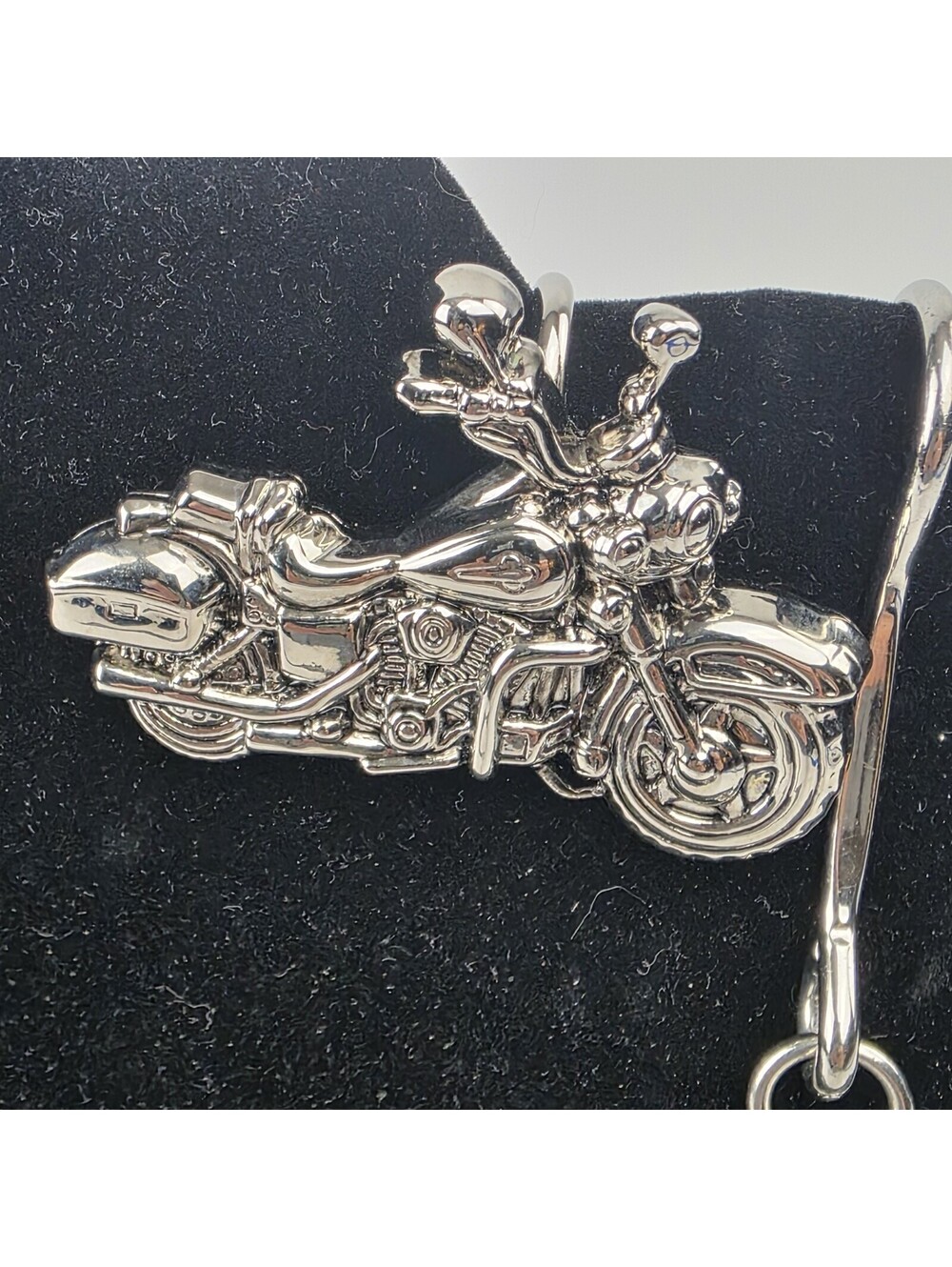 Motorcycle Keychain Fine Pewter Biker Gift Large Key Chain Bike Rider NEW